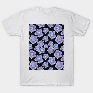 Violet Gentain Floral Pattern T-Shirt